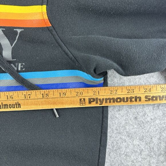 Hurley Hoodie Mens Large Black Rainbow Full Zip Hooded Skate Surf Logo Pockets - Picture 9 of 13